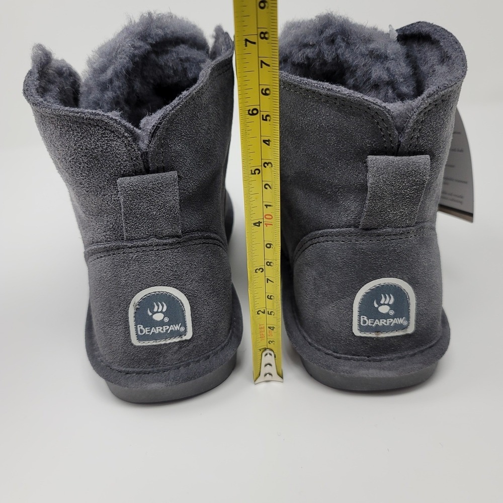 Bearpaw Kerri Suede LaceUp Ankle Snow Boots Booties Sz 8W Charcoal Gray Neverwet - Picture 4 of 13